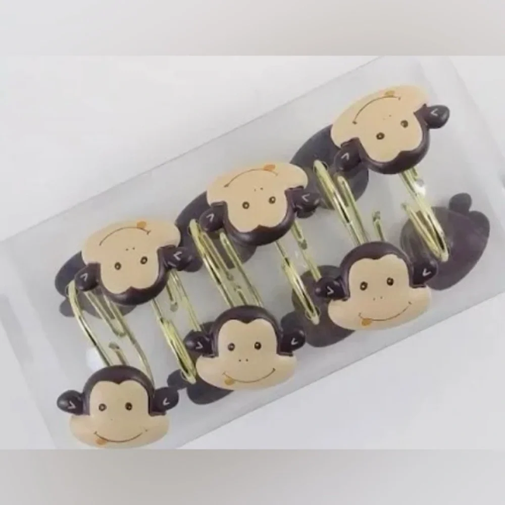 Mainstays Monkey Shower Hooks, 12 Piece